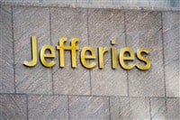 Jefferies logo on the side of a building